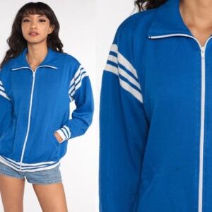 Vintage Light Blue, Gray, and Navy Track Jacket